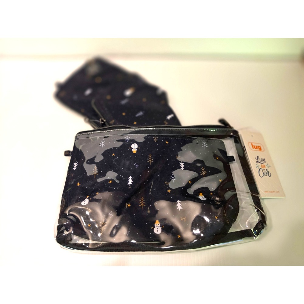 Lug Tackle Set of 4 Zip Envelope Pouches  Snowman Pattern New